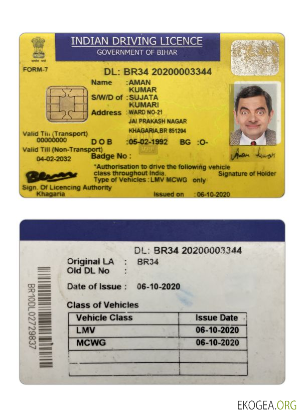 India Bihar state driving license